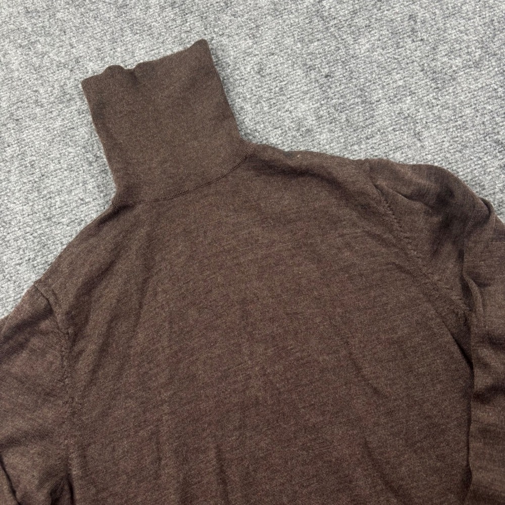 H&M Turtleneck Sweater Size Small Brown Lyocell Wool Blend‎ Slim Fit Women's